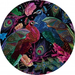 Round Puzzle Secret Garden: Pair of Peacocks 500 Pieces