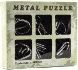 Metalen puzzels – set van 6 stuks in doosje