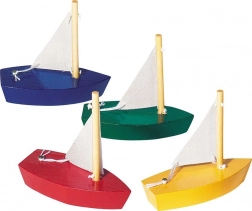 Houten mini bootjes - 1 stuks