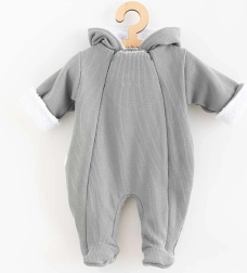 Combinaison d’hiver pour bébé avec capuche NEW BABY Frosty grise 56 (0–3 mois)