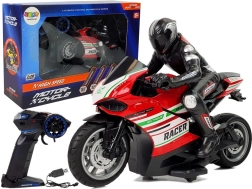 Moto RC de sport 2,4 GHz, portée 35 m, rouge