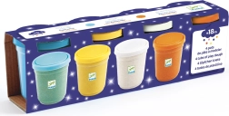 Djeco colorful metallic playdough with shimmer