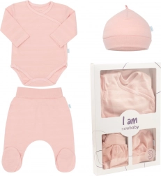 Baby 3-delige kraamset NEW BABY I AM, roze