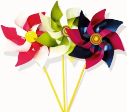 Maxi bontgekleurde windmolen