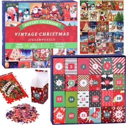 Adventskalender puzzel – 24 vintage kerstpuzzels