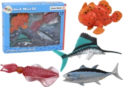 Set of Sea Animals Ocean Fish Octopus 4 Pieces