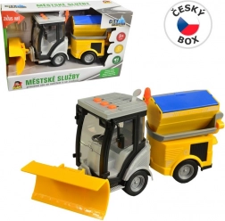 Sneeuwschuifauto met vliegwiel, licht en geluid 25 cm