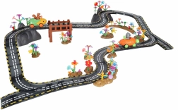 Piste de course magnétique avec petites voitures lumineuses, 310 pièces