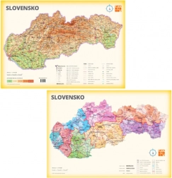 Carte papier de la Slovaquie A3 recto‑verso