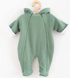 Combinaison d’hiver pour bébé allaité avec capuche NEW BABY Frosty menthe 68 (4–6 mois)