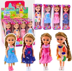 Mini doll with long hair in dress 15 cm