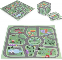 Grote schuimen puzzel-speelmat voor kinderen stad 90,5 × 90,5 cm, 21 stuks ECOTOYS
