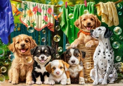 Castorland puzzel puppy’s, wasgoed en speelse vogeltjes 500 stukjes