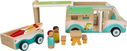 Houten caravan met aanhanger en accessoires
