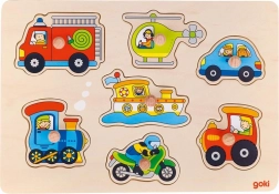 GOKI wooden puzzle insert – vehicles