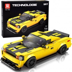Technische blokken 336-delig + stickers Gele sportauto ZA5260