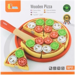Houten pizza om te snijden voor kinderen 18m+