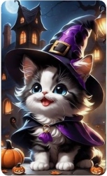 Diamantmozaïek - Kitten Halloween