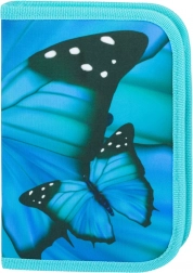 Trousse scolaire à un compartiment avec motif de papillon