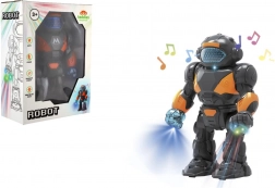 Lopende plastic robot met licht en geluid 22 cm