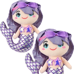 Plush Mermaid with Holographic Tail Purple 25 cm