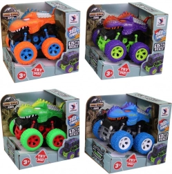 Auto met grote wielen dinosaurus in 4 kleuren