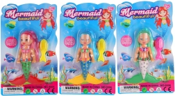 Zeemeermin met lang haar en glanzende jurk