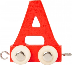 Small Foot houten wagon met letter A – kleurrijk alfabet