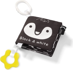 Sensory Cloth Book BLACK & WHITE with Teether and Ring