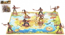 Native American Figures with Map