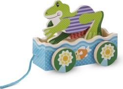 Houten trekspeelgoed kikkerwedstrijd