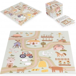 Grande tapis en mousse EVA pour enfants Ferme 90,5 × 90,5 cm, 21 pièces ECOTOYS