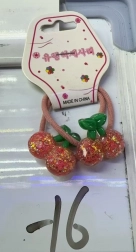 Haarelastiekjes met kersenmotief, set van 2 stuks