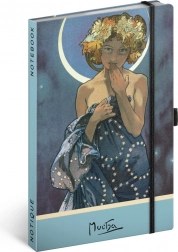 Notitieboek Alfons Mucha – Luna, dotted 13 × 21 cm