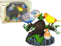 Zingende bewegende parkieten Kleurrijke boom