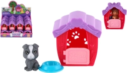 Plastic hondenhokje voor puppy met voerbak, 6 × 7 cm