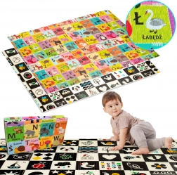 Humbi foldable foam play mat 2-in-1 XPE 180 × 120 cm – alphabet and high-contrast images