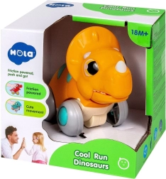 Dinosaure en plastique interactif sur roulettes avec propulsion et mâchoire mobile