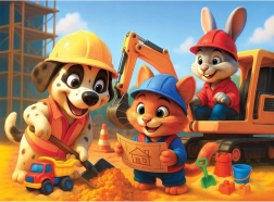 houten puzzel Wooden City vrolijk team, 40 stukjes