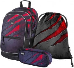 Baagl schoolset Core Lava – rugzak, etui en gymsack