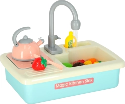 Kids’ kitchen sink with real running water – blue set with accessories