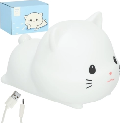 Siliconen nacht lampje USB witte kat