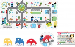 Zachte foamblokken met autootje – stad, 8 stuks