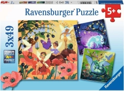Ravensburger puzzle – Fairies, Dragon and Unicorn – 3×49 pieces