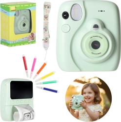 Instant digitale kindercamera met 16× zoom, groen, met accessoireset