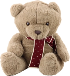 Plush Bear with Polka Dot Scarf Light Brown 45cm