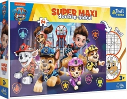 Puzzle Super Maxi 24 – PAW PATROL: THE MOVIE, dubbelzijdig om te kleuren