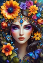 Puzzle Femme Florale 1000 pièces