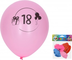 Opblaasbare ballonnen 30 cm met nummer 18 – set van 5 stuks