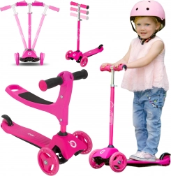 Evo kinder driewielstep 2-in-1 met zitje, roze